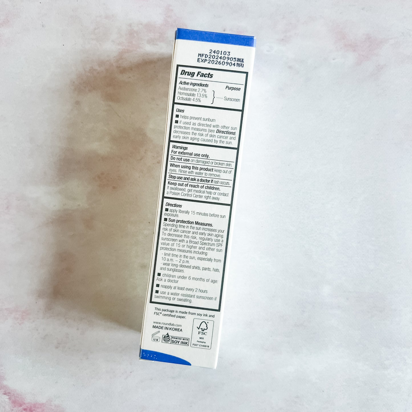 ROUND LAB Birch Moisturizing Sunscreen UVLock SPF 45+ Broad Spectrum